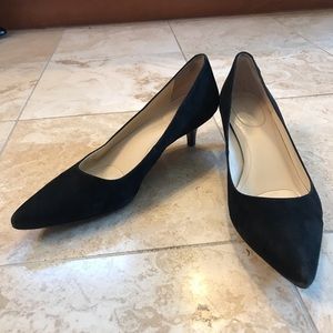 Calvin Klein black suede kitten heels